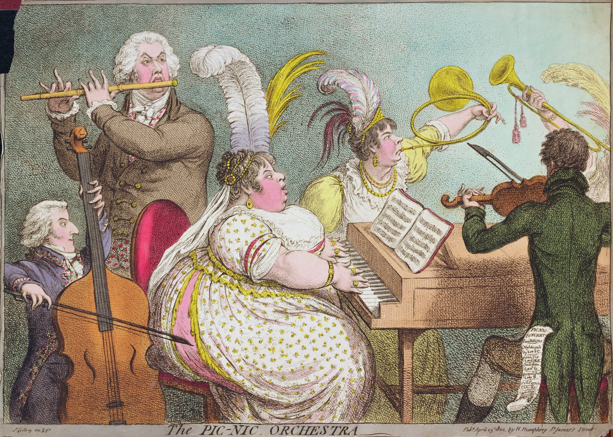 Het Pic-Nic Orkest, pub. door Hannah Humphrey, 1802 door James Gillray