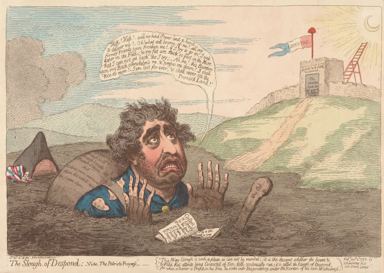 De Poel der Wanhoop----; Zie: De vooruitgang van de patriotten door James Gillray