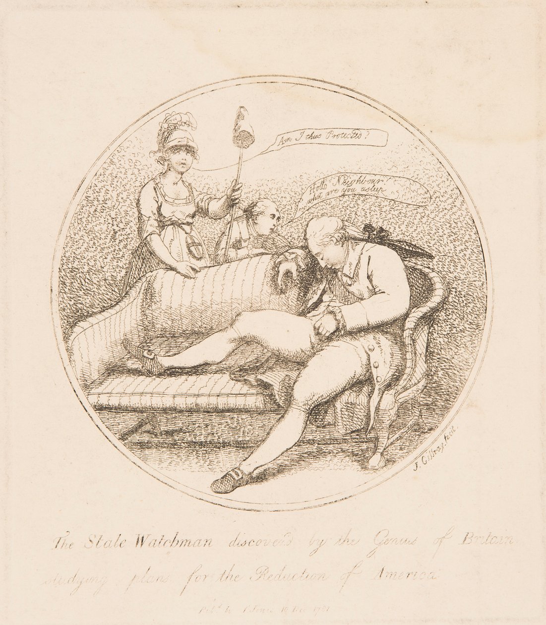 De staatswachter ontdekt door het genie van Groot-Brittannië door James Gillray