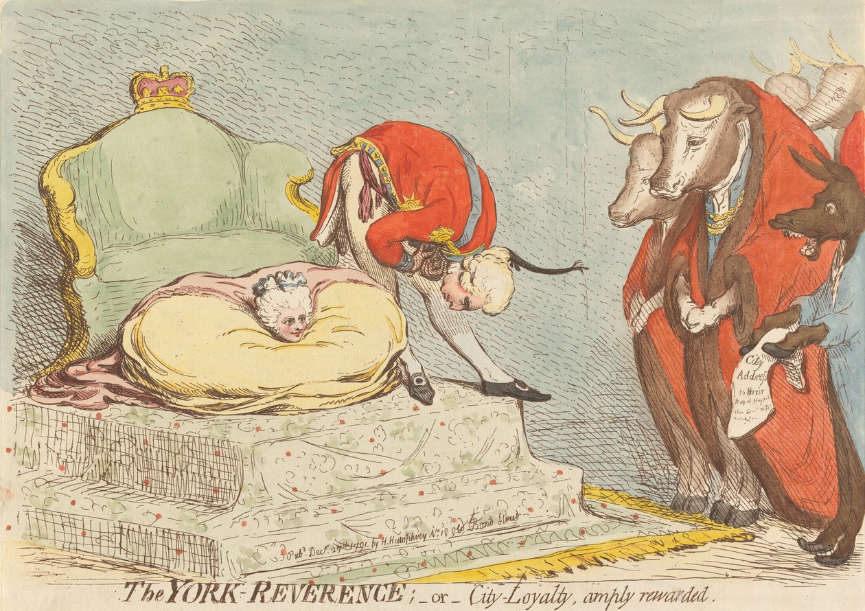 De eerbied voor York; - of - De trouw aan de stad rijkelijk beloond door James Gillray
