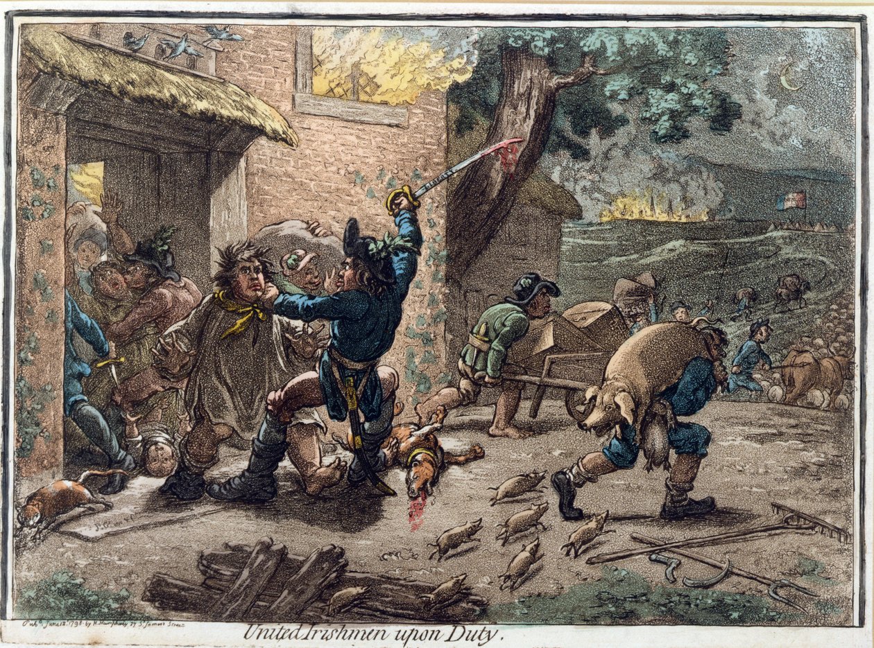 Verenigde Ieren op Dienst, gepubliceerd door Hannah Humphrey in 1798 door James Gillray