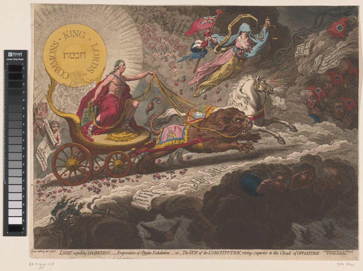 William Pitt verdrijft de duistere krachten, 1795 door James Gillray