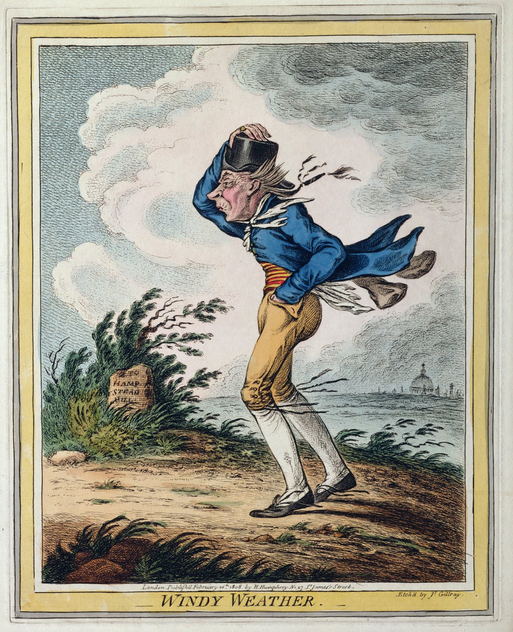 Winderig Weer door James Gillray