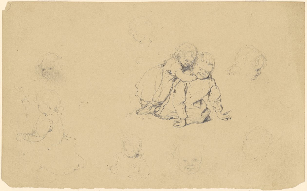 Studies van Spelende Kinderen door James Goodwyn Clonney