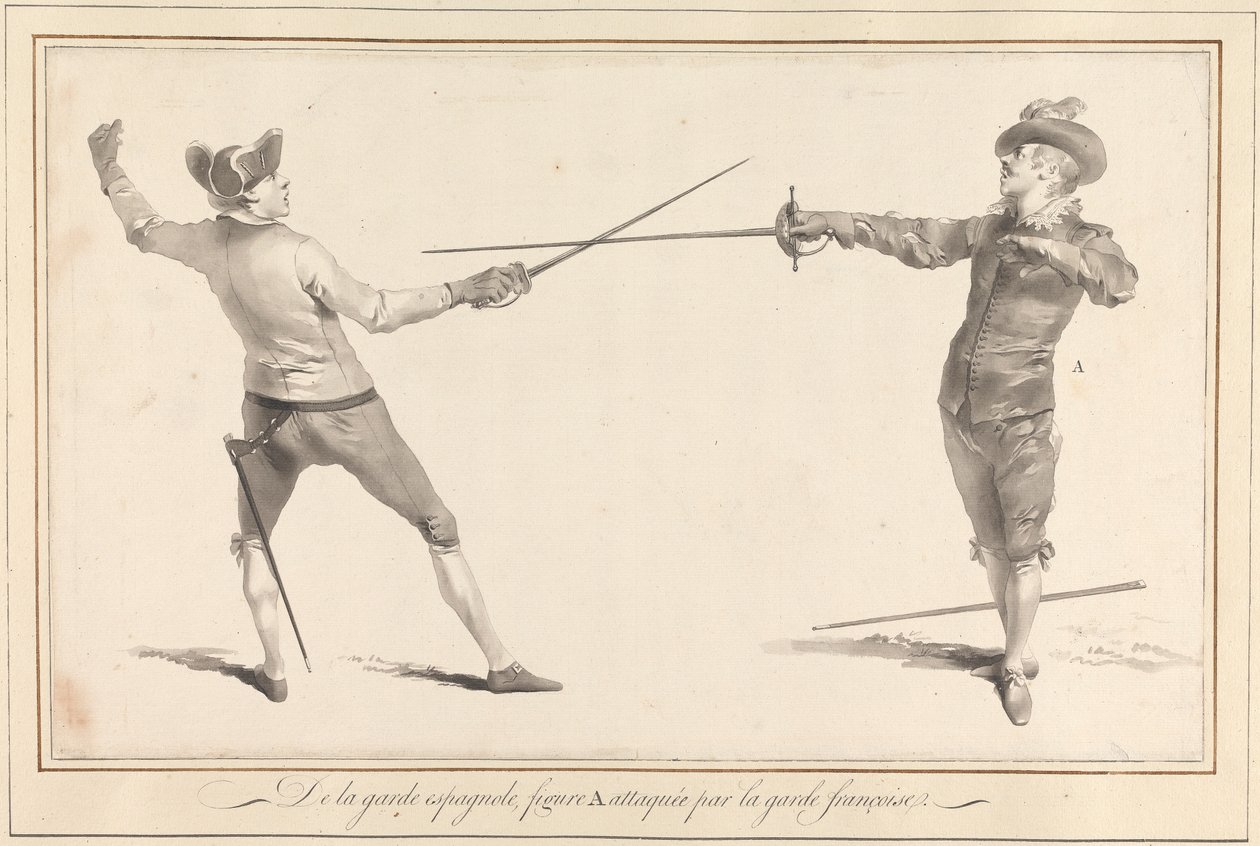 De la Garde Espagnole, figuur A aangevallen door de Franse garde door James Gwin
