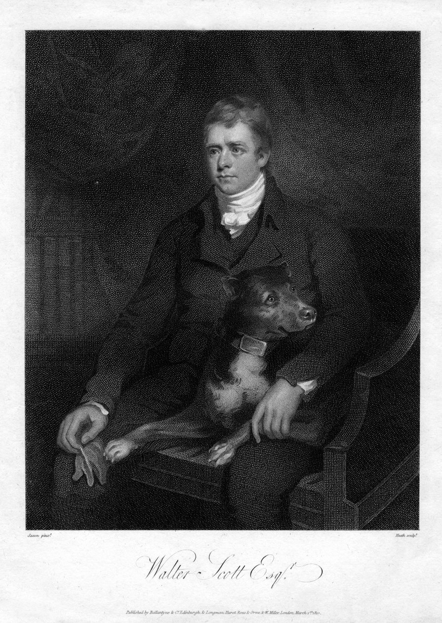 Sir Walter Scott, 1e Baronet, productieve Schotse historische romanschrijver en dichter, 1810 door James Heath