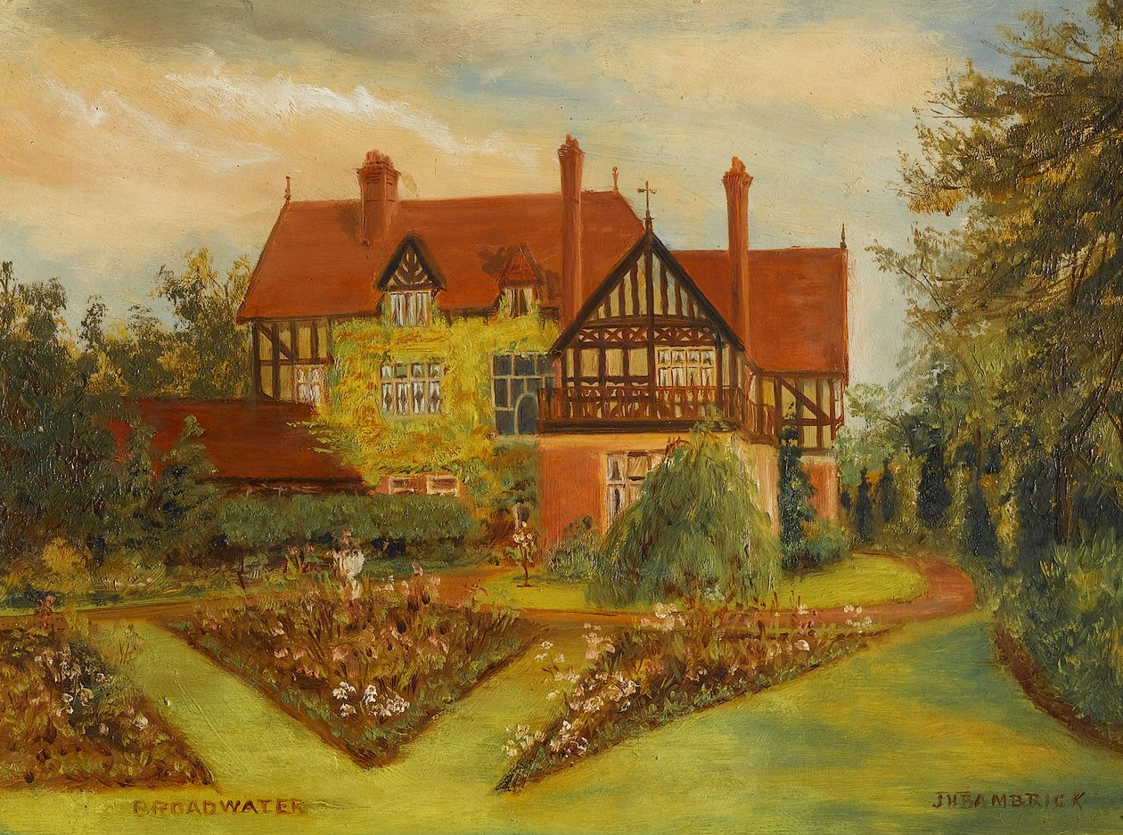 Broadwater (Kenilworth Road en Earlsdon Avenue, Coventry), begin 20e eeuw (olieverf op board) door James Henry Bambrick