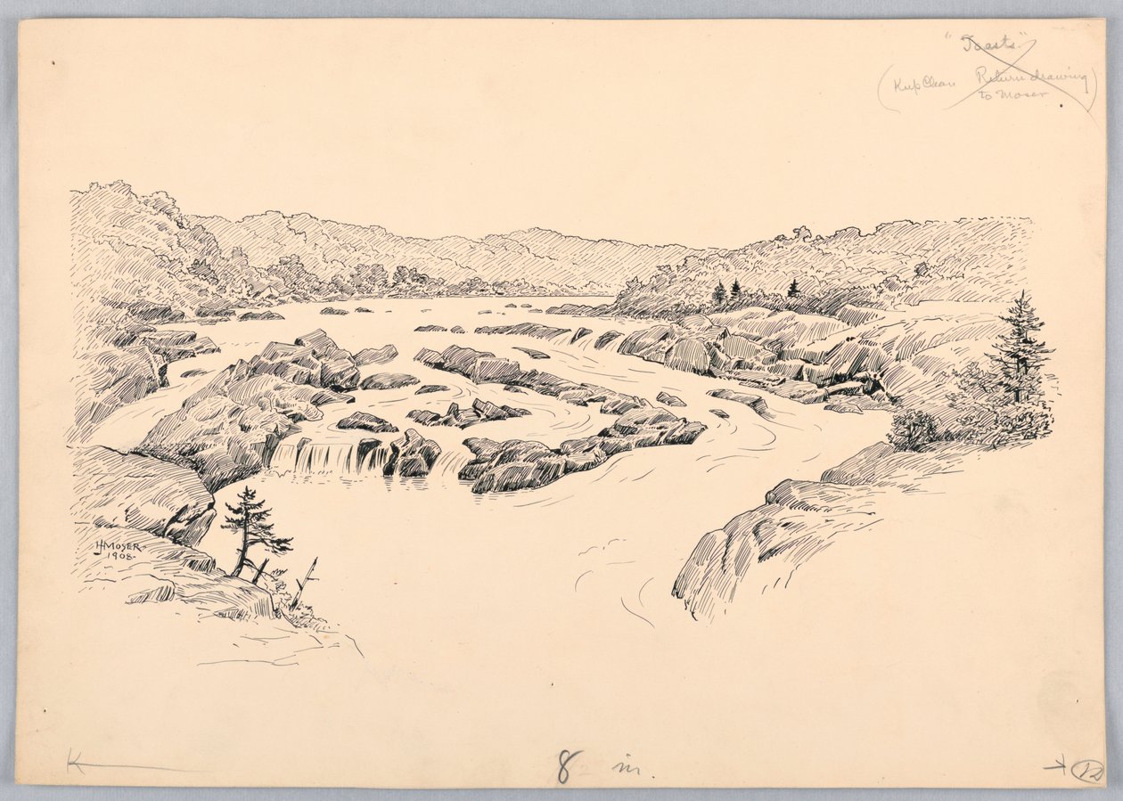 Rivierstromen, ontwerp voor Washington Board of Trade Dinner, 13 mei 1908 door James Henry Moser