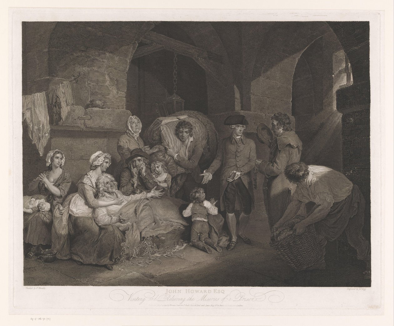 John Howard bezoekt een familie in de gevangenis door James Hogg