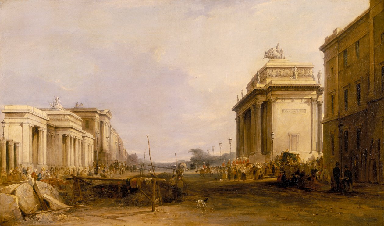 Hyde Park Corner en Constitution Arch, c1833 door James Holland