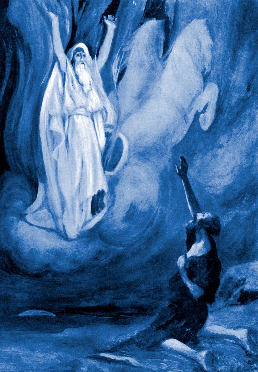 Elia stijgt op in een vurige wagen - Bijbel door James Jacques Joseph (after) Tissot