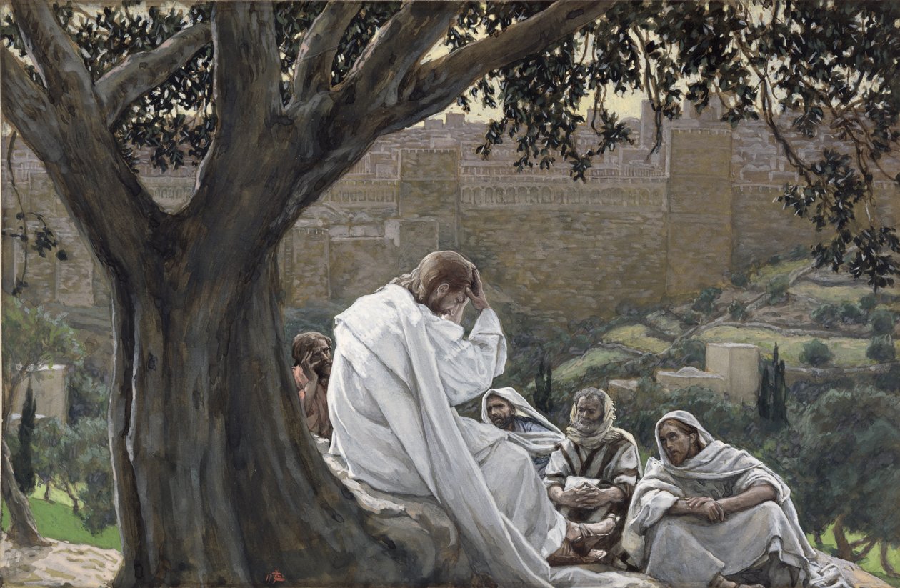 Christus voorspelt de vernietiging van de tempel, illustratie voor Het Leven van Christus door James Jacques Joseph Tissot