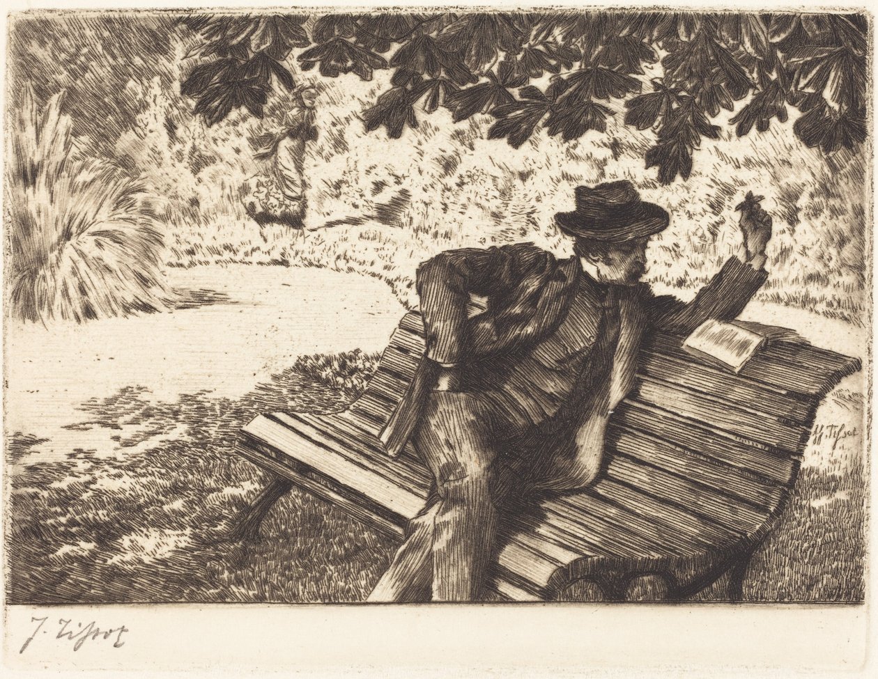 Denoisel: Lezen in de tuin door James Jacques Joseph Tissot