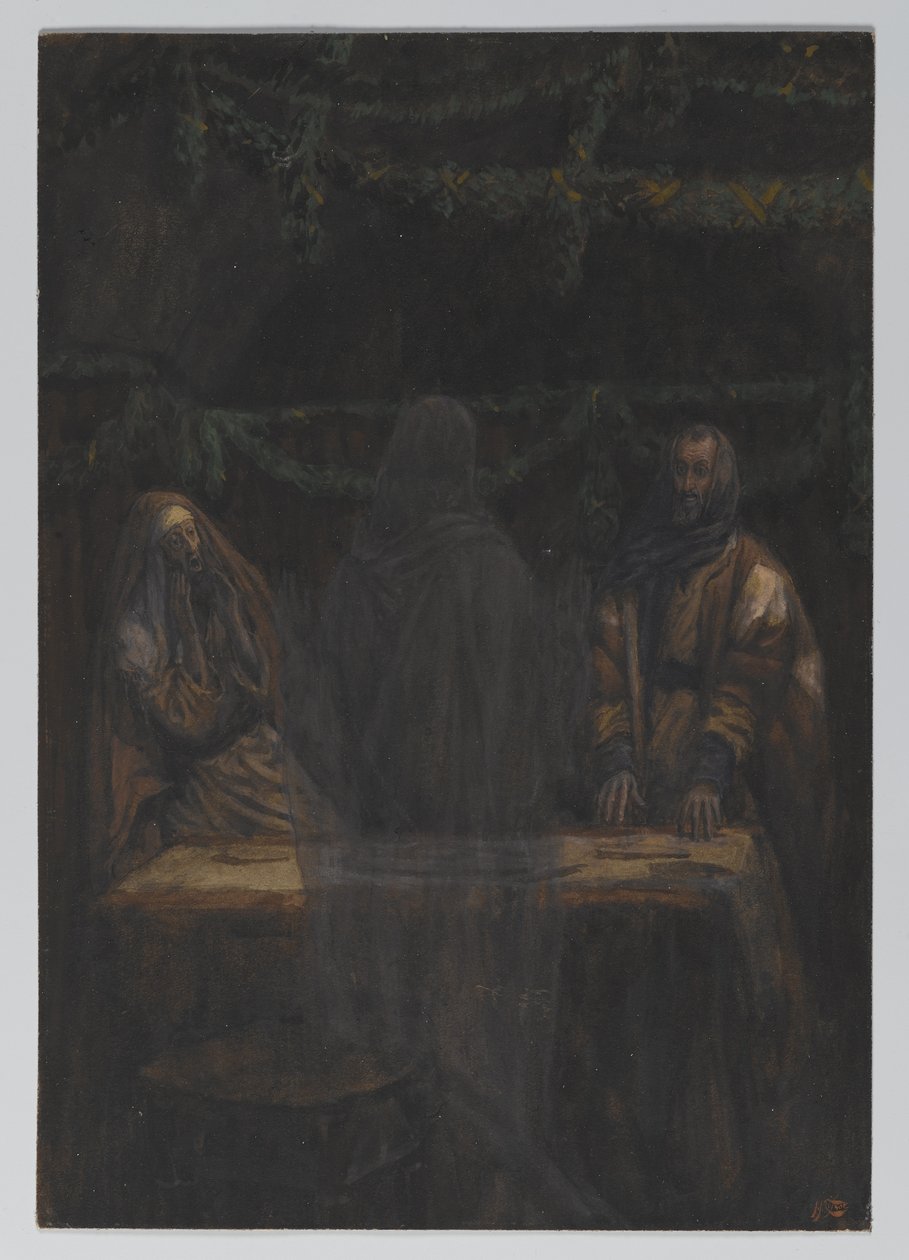 Hij verdween uit hun zicht, illustratie uit Het leven van onze Heer Jezus Christus door James Jacques Joseph Tissot