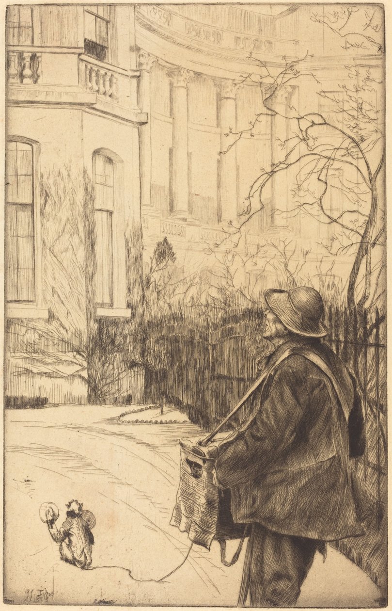 De orgeldraaier door James Jacques Joseph Tissot