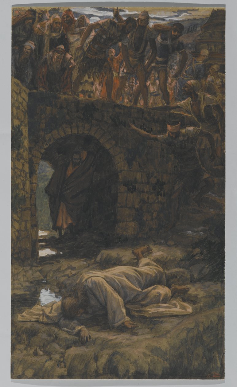 De Beek van Kedron. Hij Zal Drinken van de Beek op de Weg, illustratie voor Het Leven van Christus, c.1886-94 door James Jacques Joseph Tissot