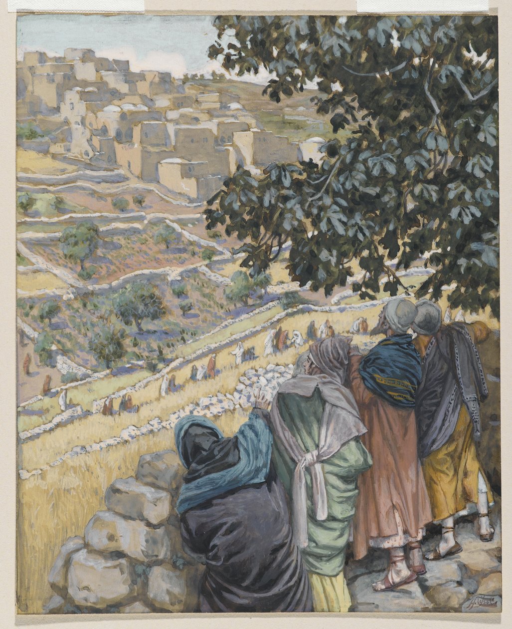 De discipelen eten tarwe door James Jacques Joseph Tissot