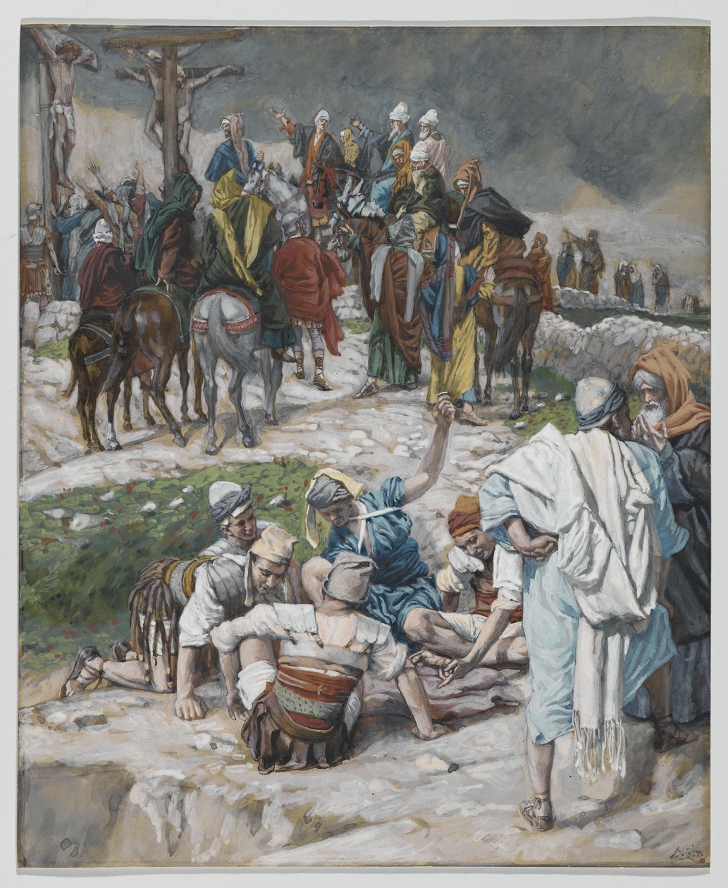 De Kleding Verdeeld door Loten, illustratie uit Het Leven van Onze Heer Jezus Christus, 1886-94 door James Jacques Joseph Tissot