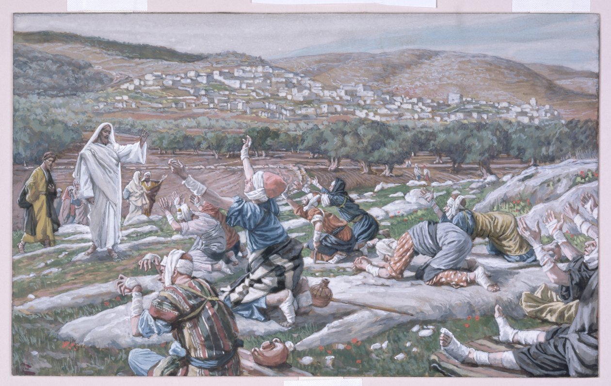 De genezing van de melaatsen, illustratie voor Het leven van Christus, ca. 1886-94 door James Jacques Joseph Tissot