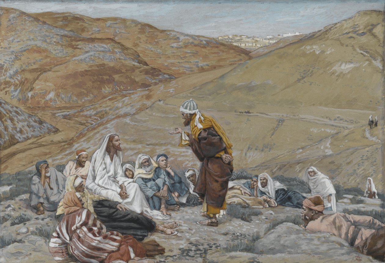 De schriftgeleerde stond om Jezus te verleiden door James Jacques Joseph Tissot