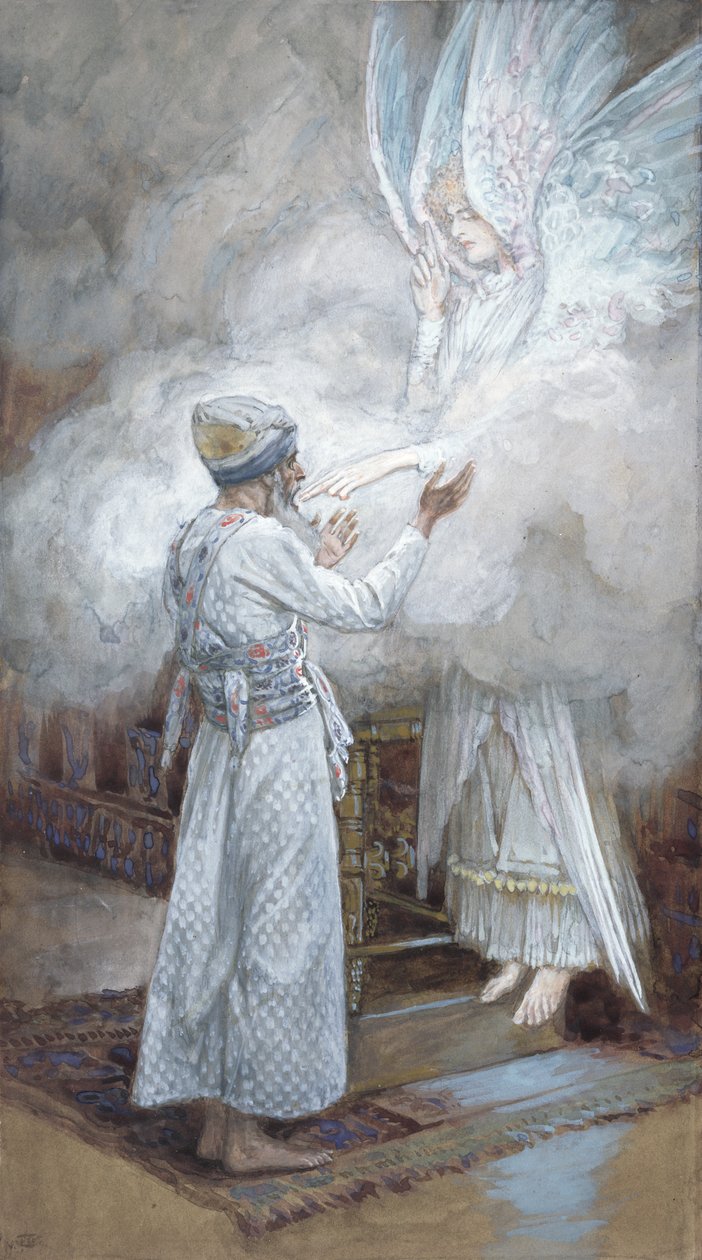 Het visioen van Zacharias, illustratie voor Het leven van Christus door James Jacques Joseph Tissot