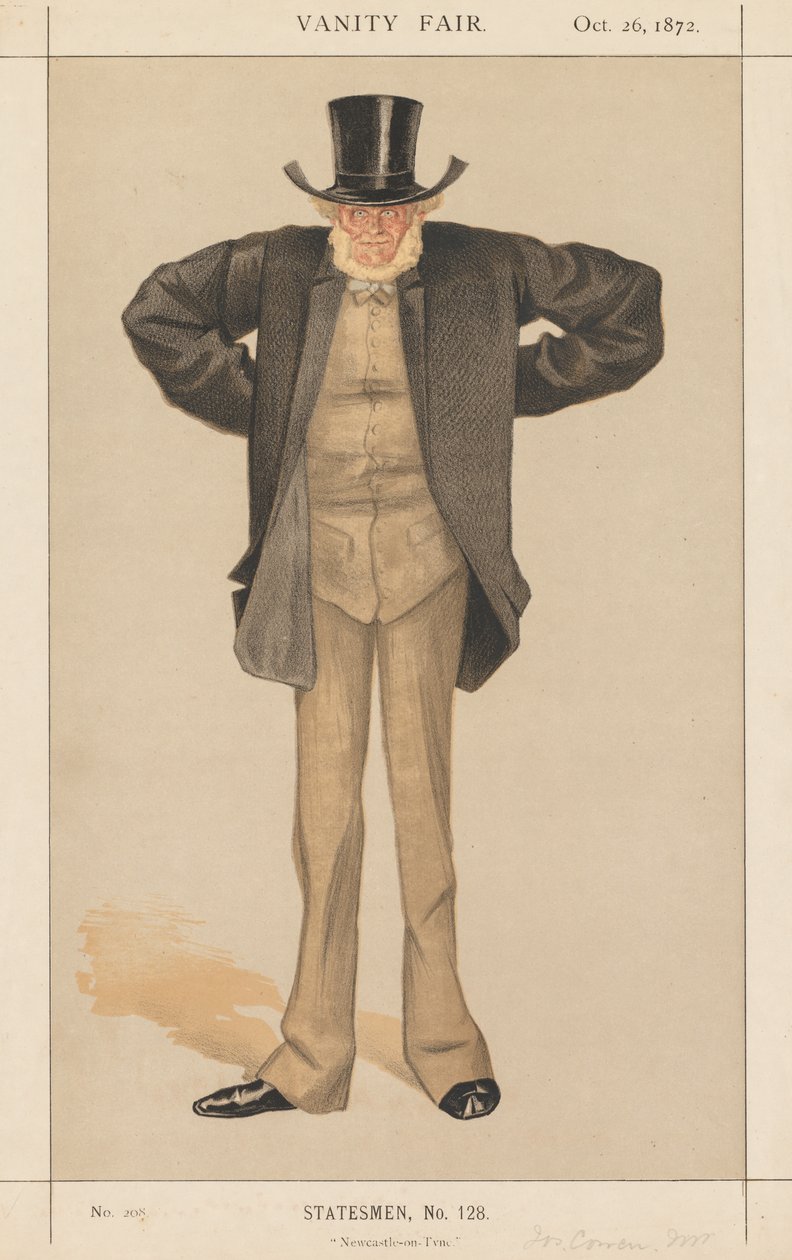 Vanity Fair: Staatsman, nr. 128 Newcastle-on-Tyne, 1872 door James Jacques Joseph Tissot