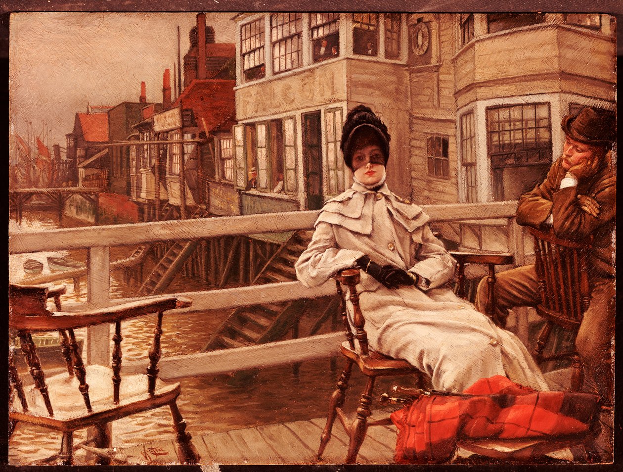 Wachten op de boot in Greenwich door James Jacques Joseph Tissot