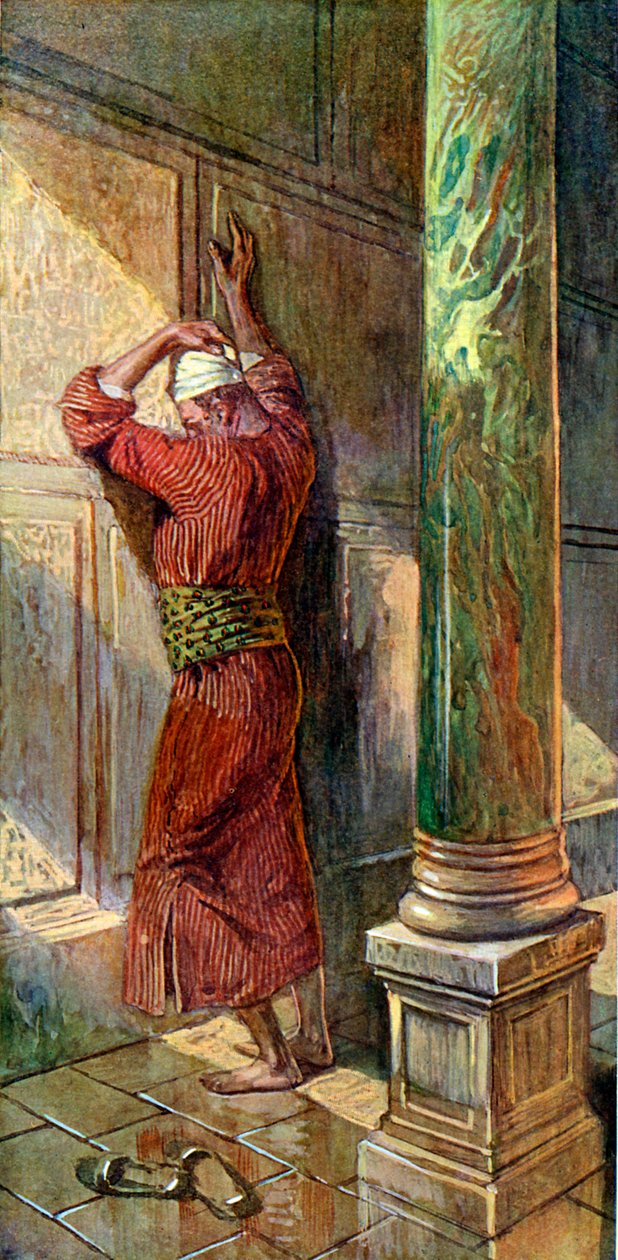 Bidden in de tempel - Bijbel door James Jacques Joseph after Tissot