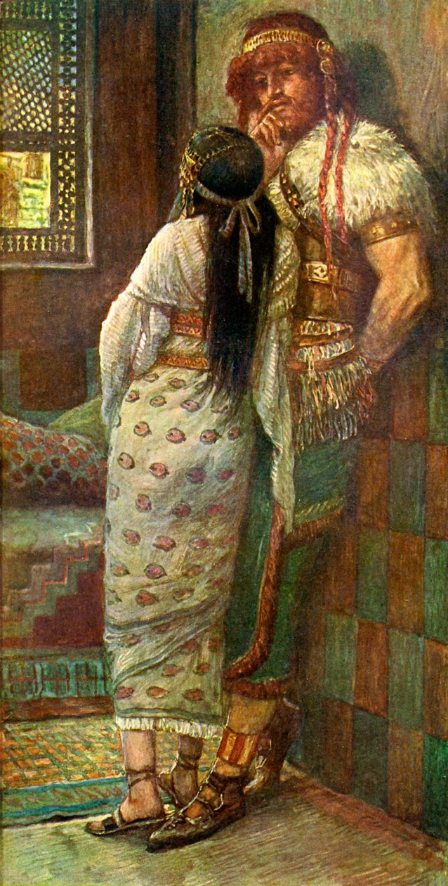 Simson en zijn vrouw door J James Tissot - Bijbel door James Jacques Joseph after Tissot