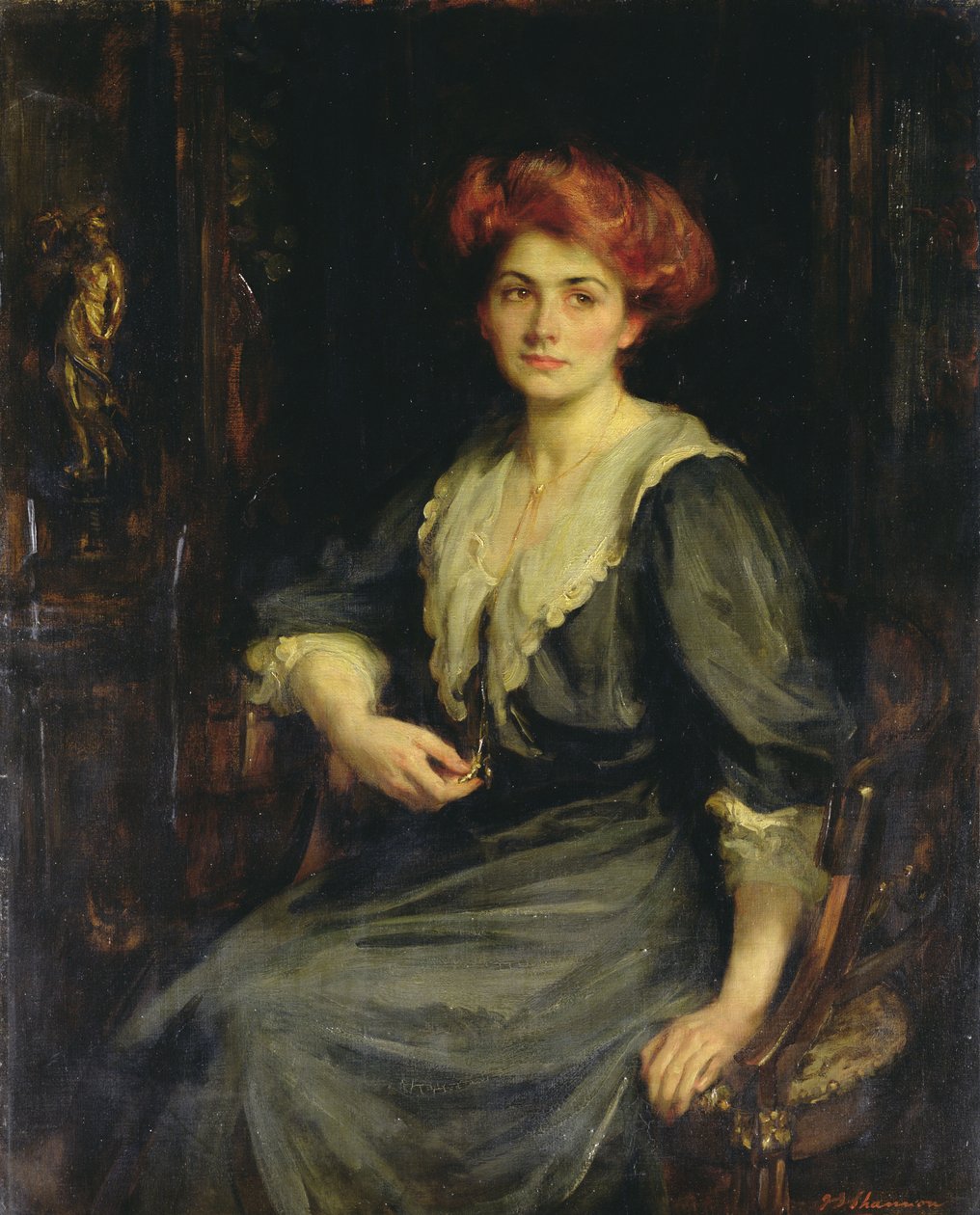 Miss Chloe Preston, ca. 1909 (olieverf op doek) door James Jebusa Shannon