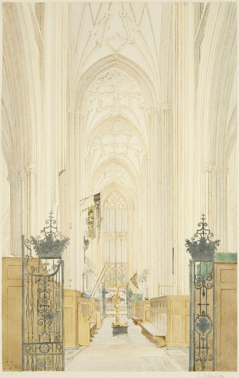Transept van St Mary Redcliffe, kijkend naar het zuiden door James Johnson