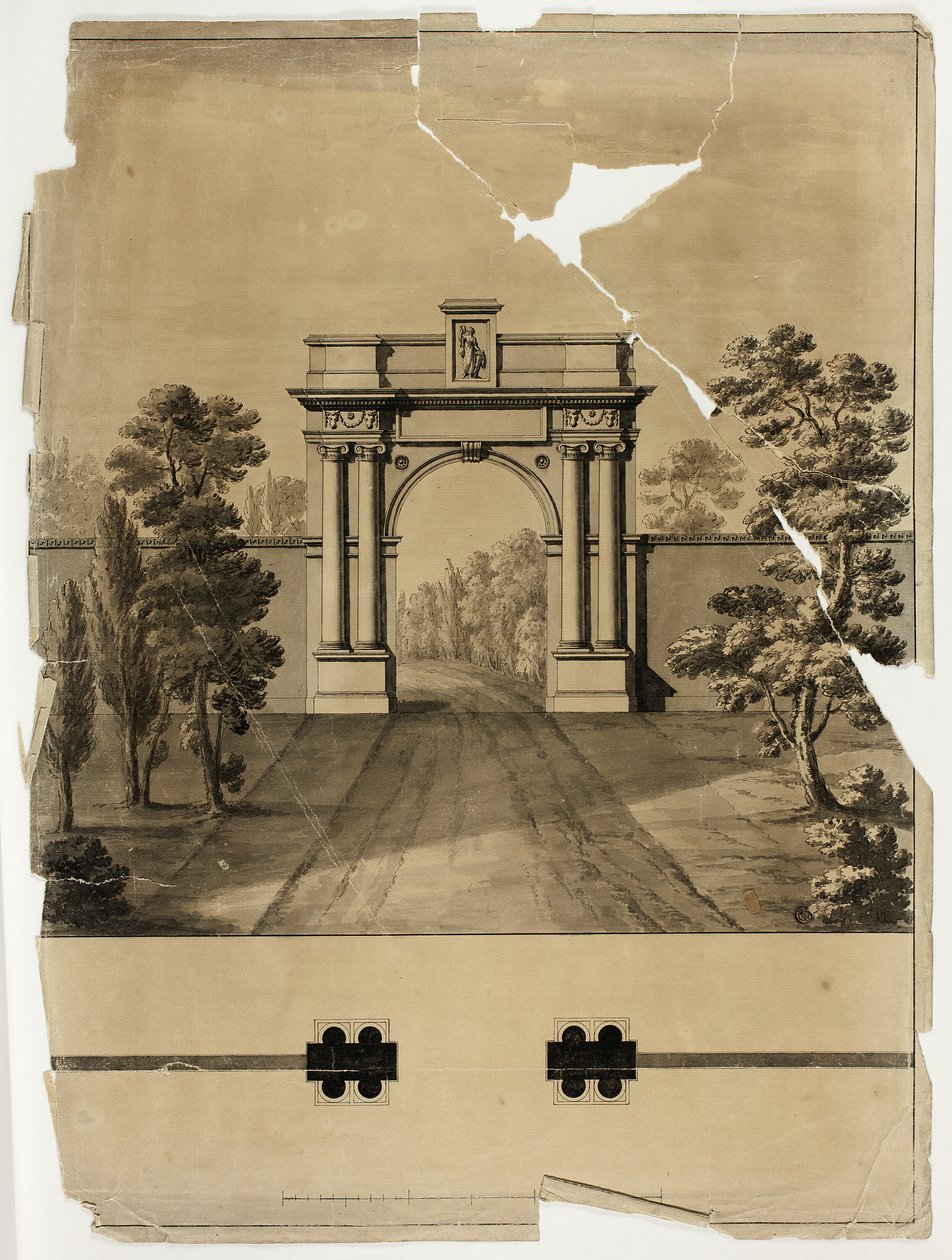 Monumentale ingang begraafplaats door James Malton