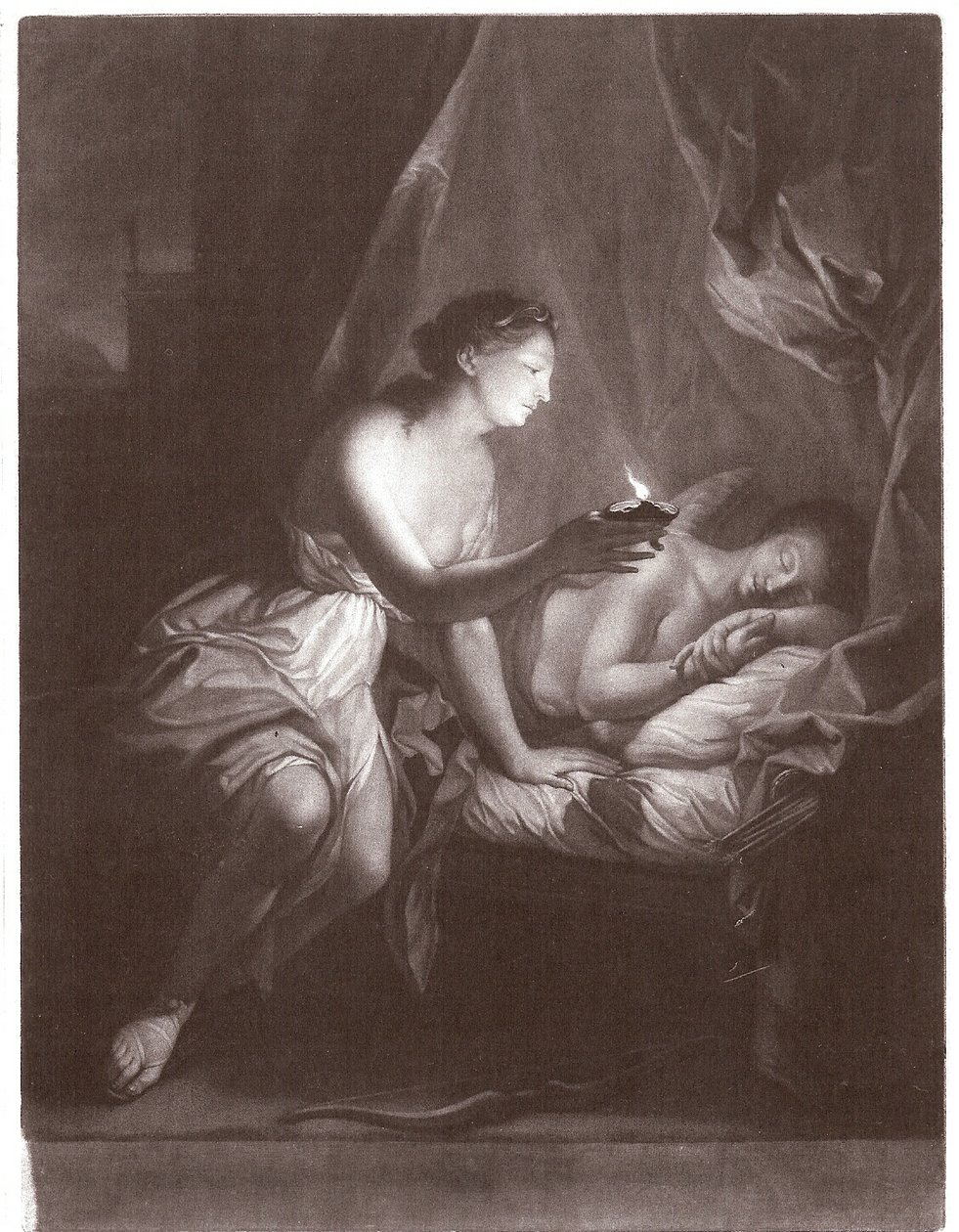 Cupido en Psyche door James McArdell