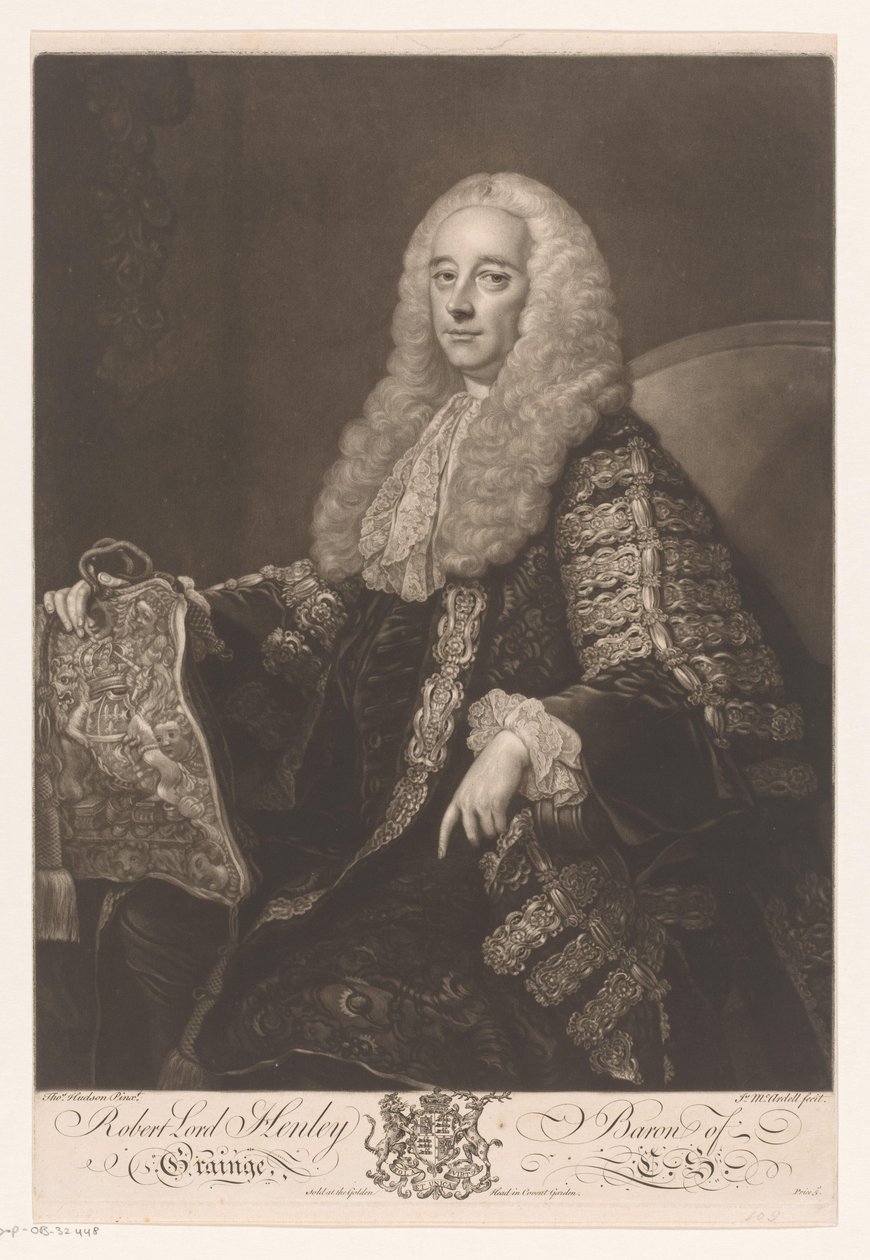 Portret van Robert Henley door James McArdell
