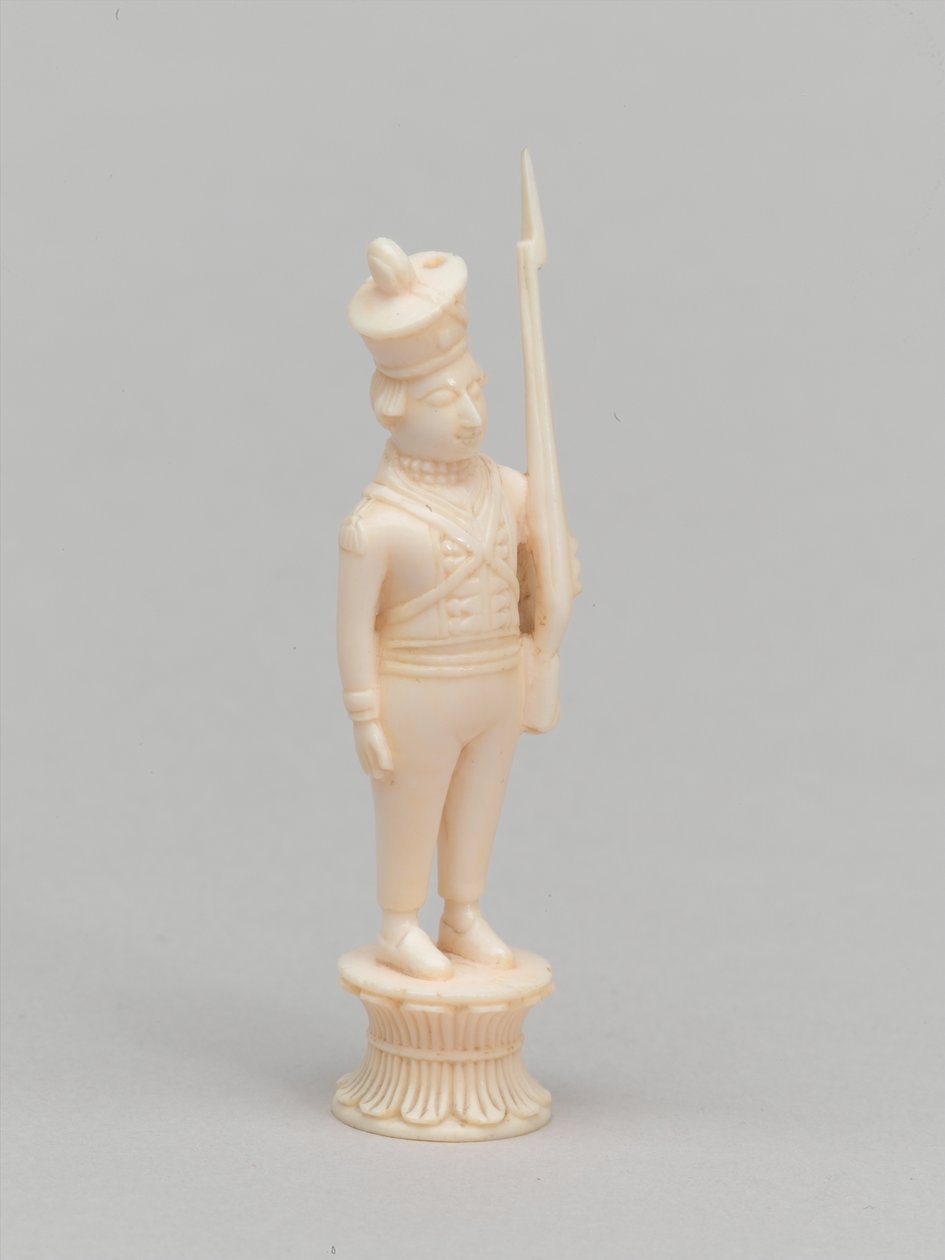 Witte pion, schaakstuk, India, circa 1820 door James McLachlan Nairn