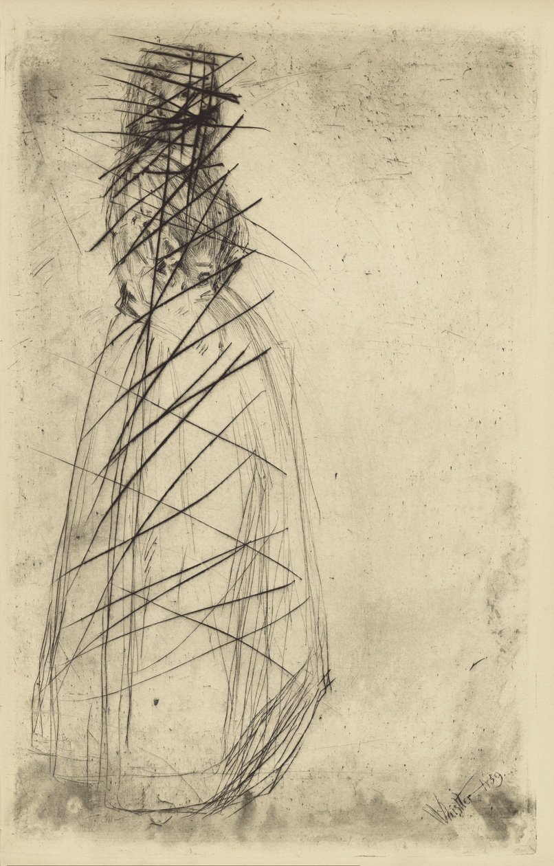 [76] Impressies van geannuleerde platen door Whistler - Fumette Staand door James Abbott McNeill Whistler