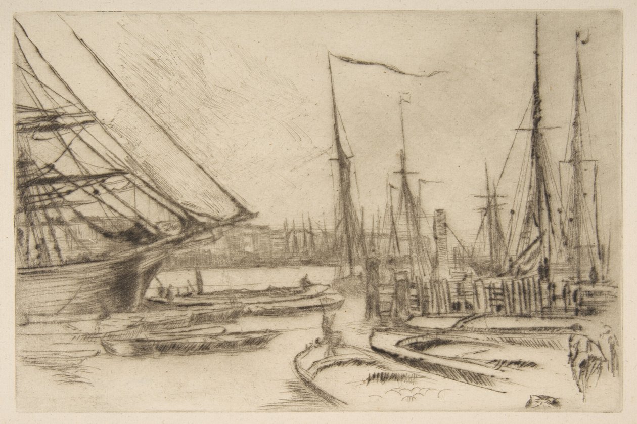 Een schets uit Billingsgate (Uit Billingsgate) door James McNeill Whistler