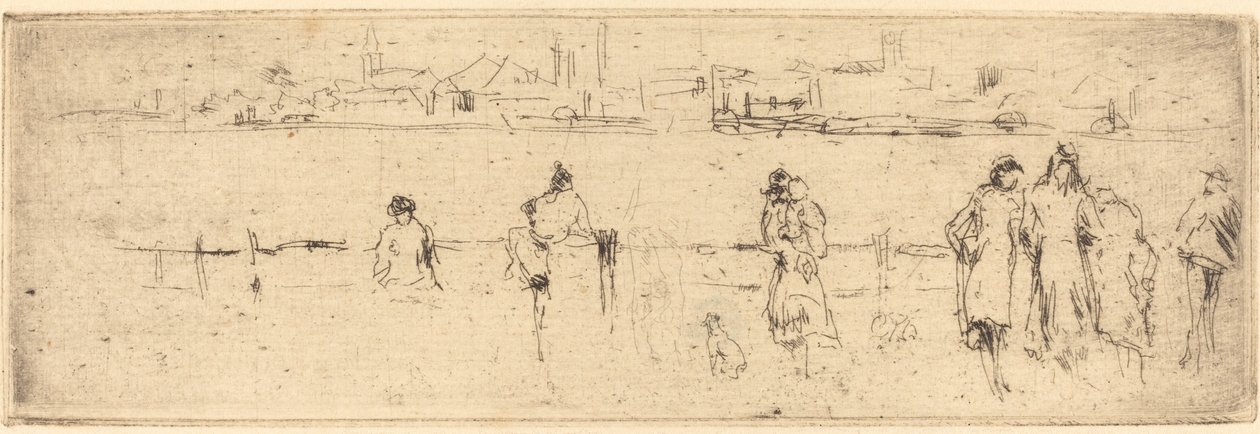 Een schets op de oever door James Abbott McNeill Whistler