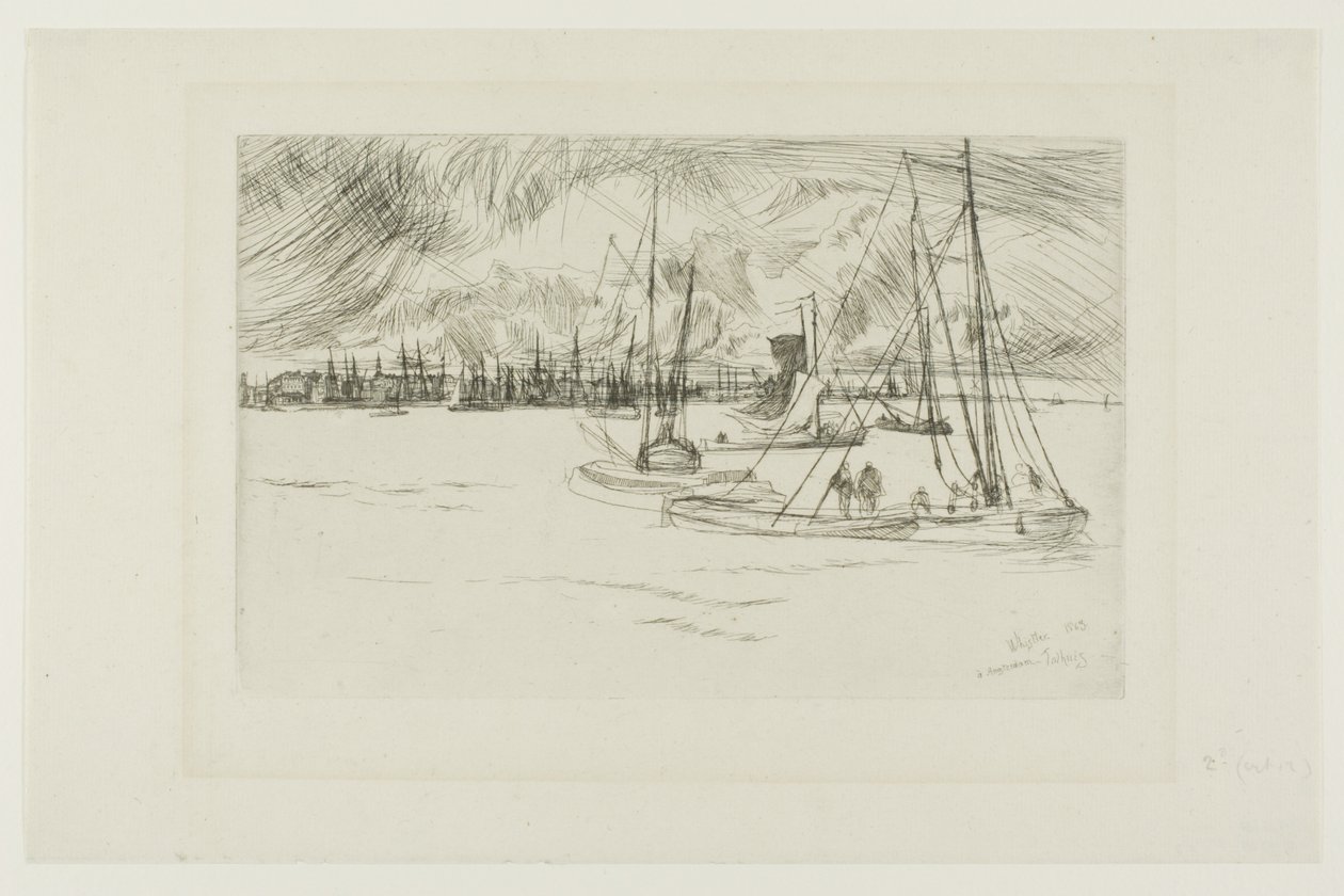 Amsterdam, vanaf het Tolhuis door James Abbott McNeill Whistler
