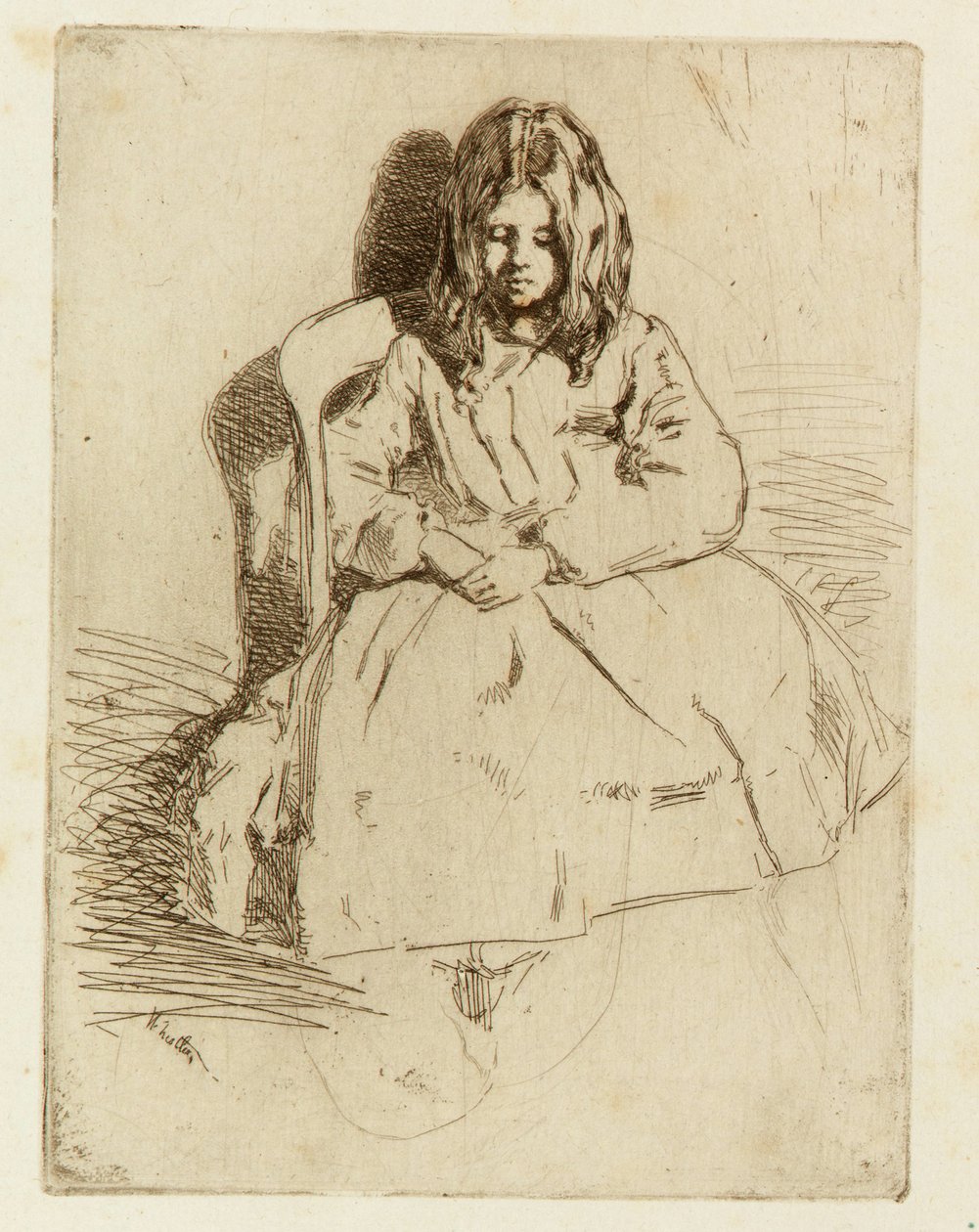 Annie, zittend door James Abbott McNeill Whistler