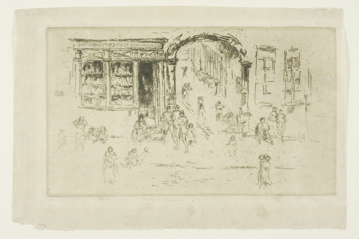 Boogpoort, Brussel door James Abbott McNeill Whistler