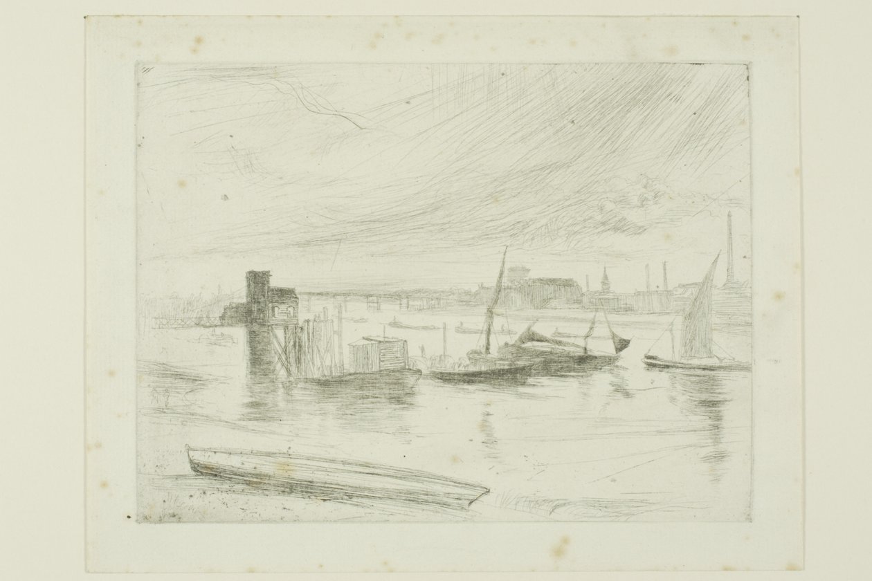 Battersea bij zonsopgang (Cadogan Pier) door James Abbott McNeill Whistler