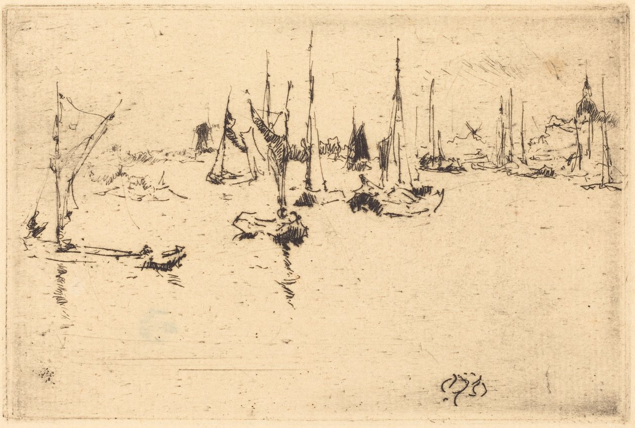 Boten, Dordrecht door James McNeill Whistler