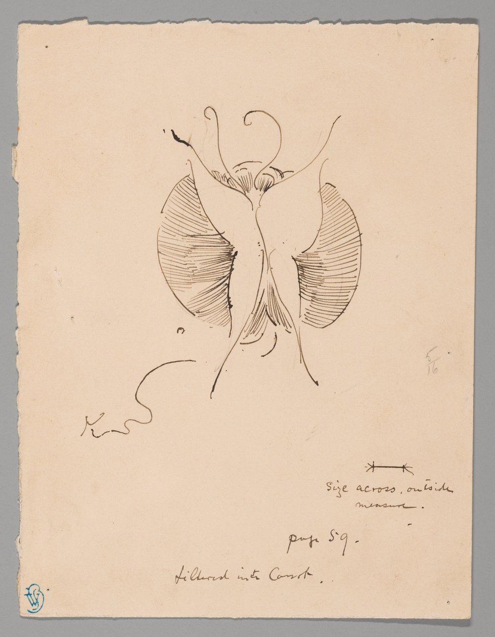 Vlinder (recto); Fragment van vlinder (verso) door James McNeill Whistler
