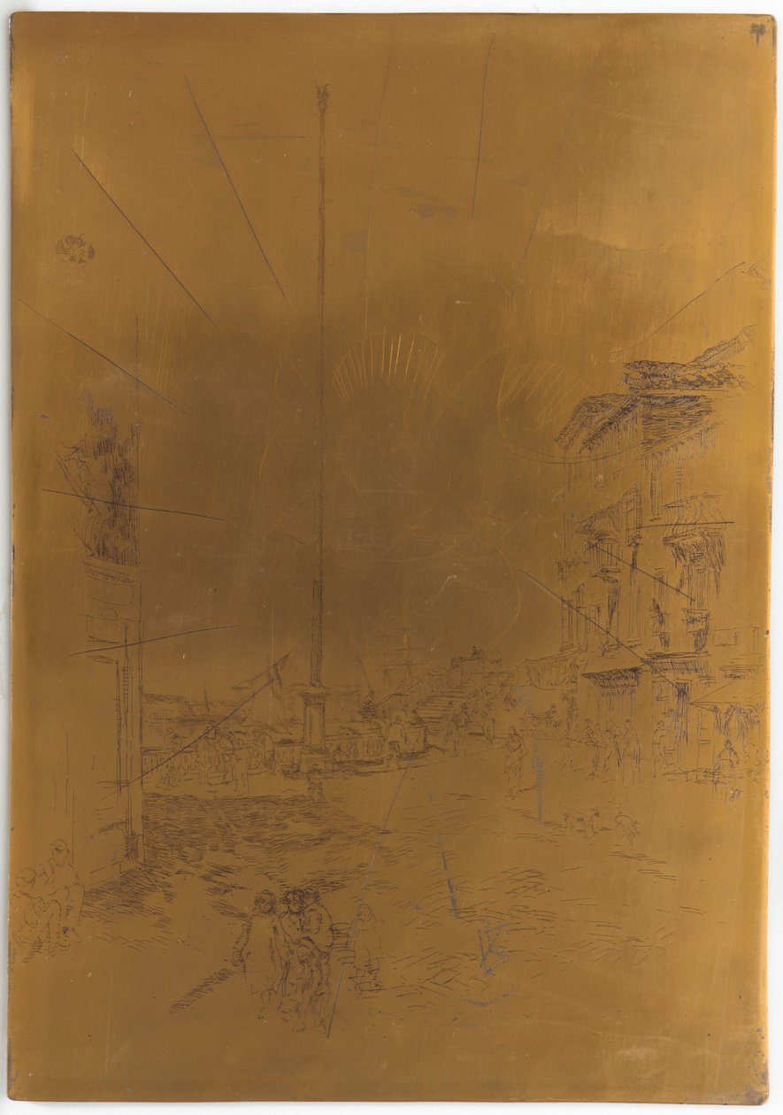 Geannuleerde drukplaat voor <em>De kleine mast</em> door James Abbott McNeill Whistler