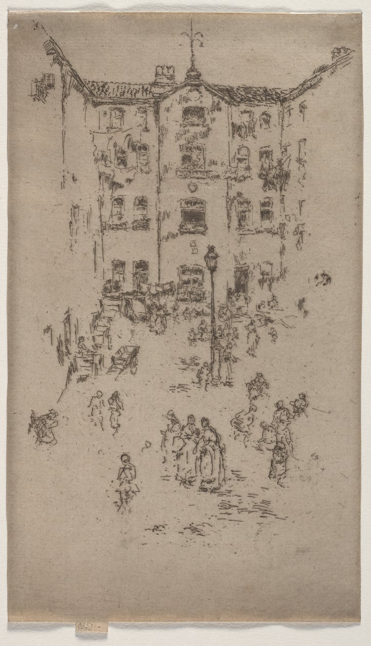 Binnenplaats, Brussel door James McNeill Whistler