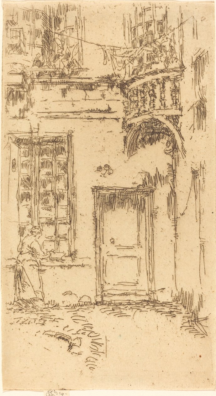 Binnenplaats, Rue P.L. Courier door James Abbott McNeill Whistler