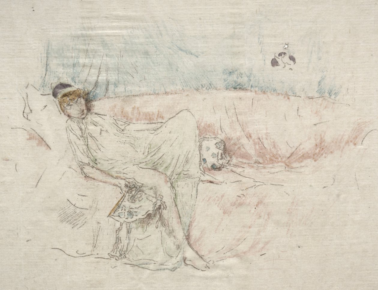 Liggende, gedrapeerde figuur door James McNeill Whistler