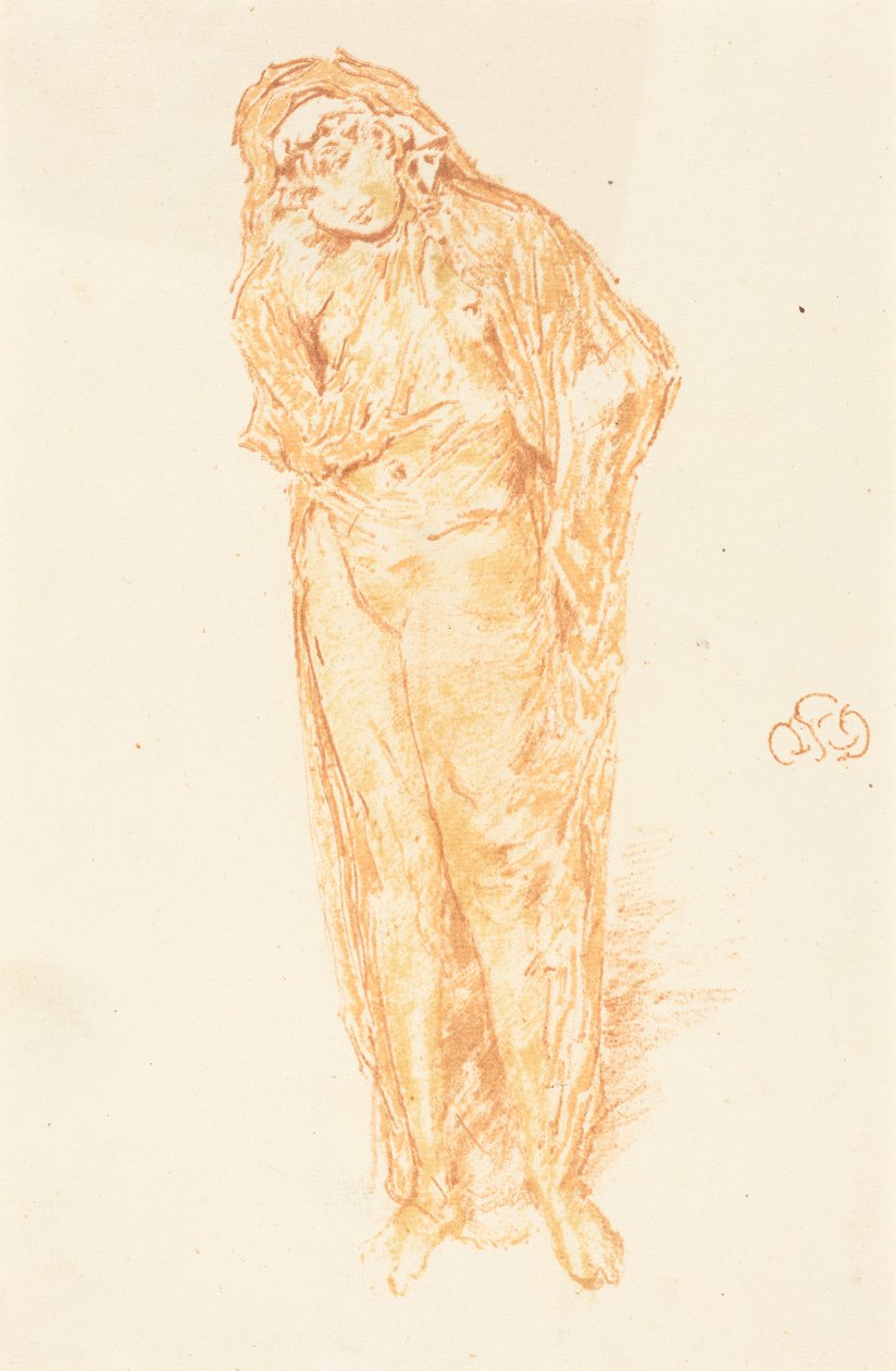 Verhüllte Figur, stehend door James McNeill Whistler