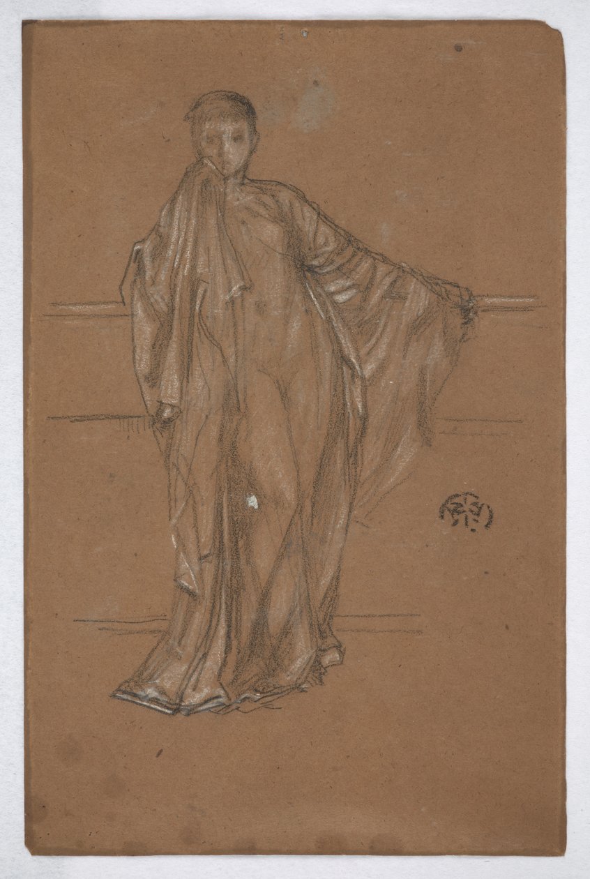 Geklede Figuur bij een Balustrade door James Abbott McNeill Whistler